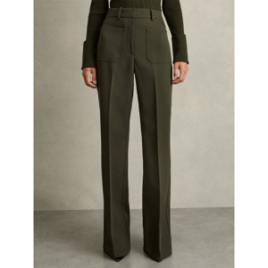 REISS PRIYA Twill High Rise Flared Trousers